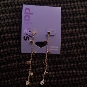 Claire's Gold Heart Dangle Earrings